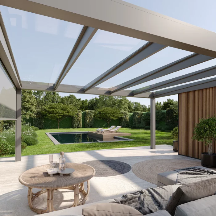 Pergola cube vitrée calista